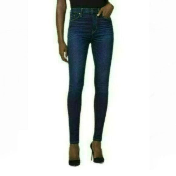 Hudson Barbara Women's Size 24 Blue Denim High Waist Super Skinny Jeans - Picture 1 of 11
